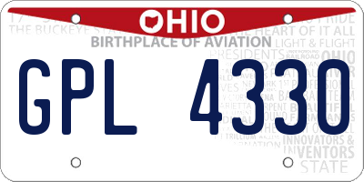 OH license plate GPL4330