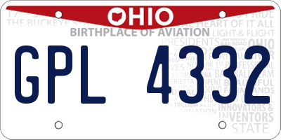 OH license plate GPL4332