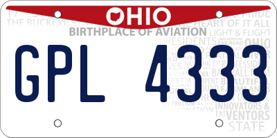 OH license plate GPL4333