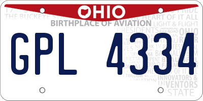 OH license plate GPL4334
