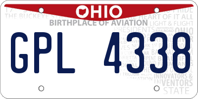 OH license plate GPL4338