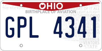 OH license plate GPL4341