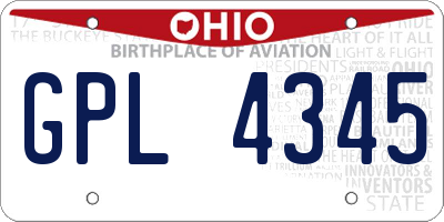 OH license plate GPL4345