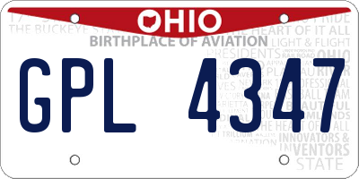 OH license plate GPL4347
