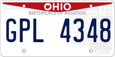 OH license plate GPL4348