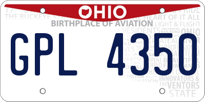 OH license plate GPL4350