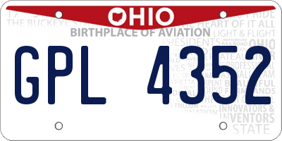 OH license plate GPL4352