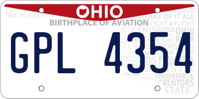 OH license plate GPL4354