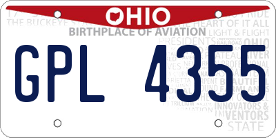 OH license plate GPL4355