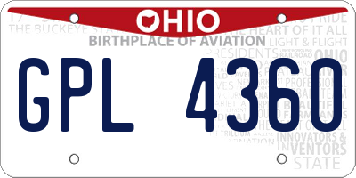 OH license plate GPL4360