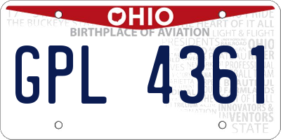 OH license plate GPL4361