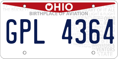 OH license plate GPL4364