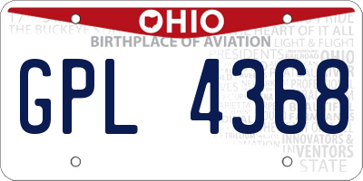 OH license plate GPL4368