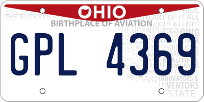 OH license plate GPL4369