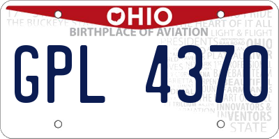OH license plate GPL4370