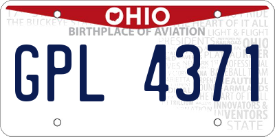 OH license plate GPL4371