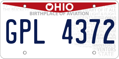 OH license plate GPL4372