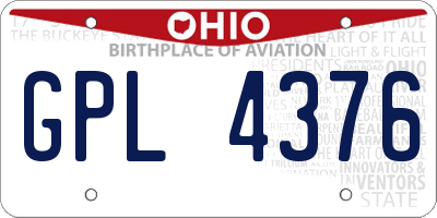OH license plate GPL4376