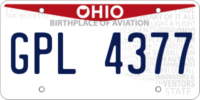 OH license plate GPL4377