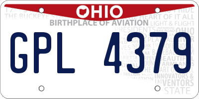 OH license plate GPL4379