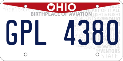 OH license plate GPL4380