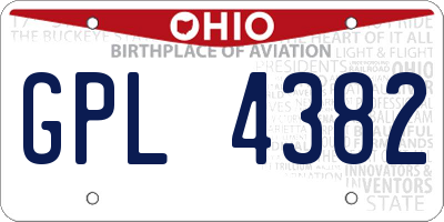 OH license plate GPL4382