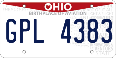 OH license plate GPL4383