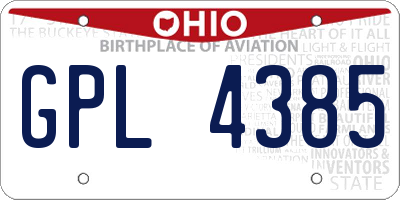 OH license plate GPL4385