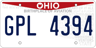 OH license plate GPL4394