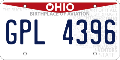 OH license plate GPL4396