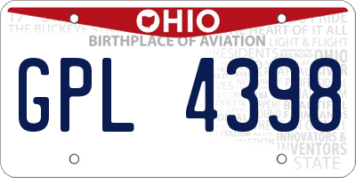 OH license plate GPL4398