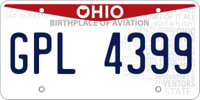 OH license plate GPL4399