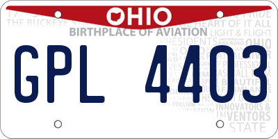 OH license plate GPL4403
