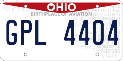 OH license plate GPL4404