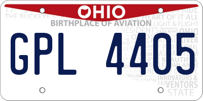 OH license plate GPL4405