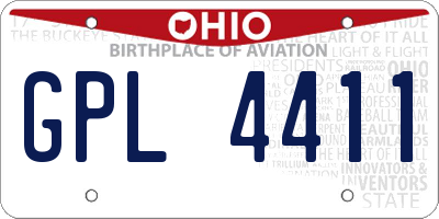 OH license plate GPL4411