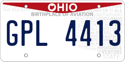 OH license plate GPL4413