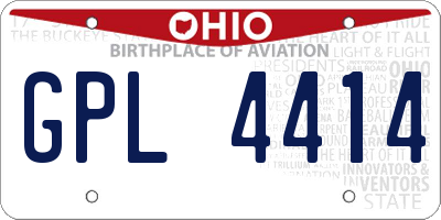 OH license plate GPL4414