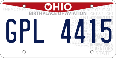 OH license plate GPL4415