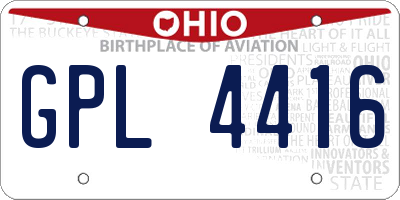 OH license plate GPL4416