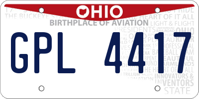 OH license plate GPL4417
