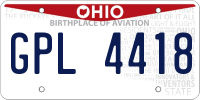 OH license plate GPL4418
