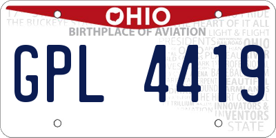 OH license plate GPL4419