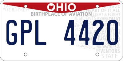 OH license plate GPL4420