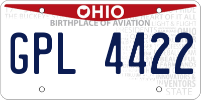 OH license plate GPL4422