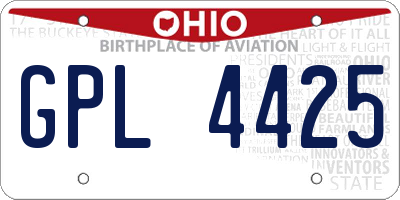 OH license plate GPL4425