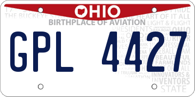 OH license plate GPL4427
