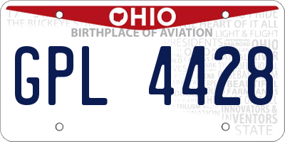 OH license plate GPL4428