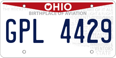 OH license plate GPL4429