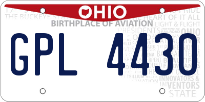 OH license plate GPL4430